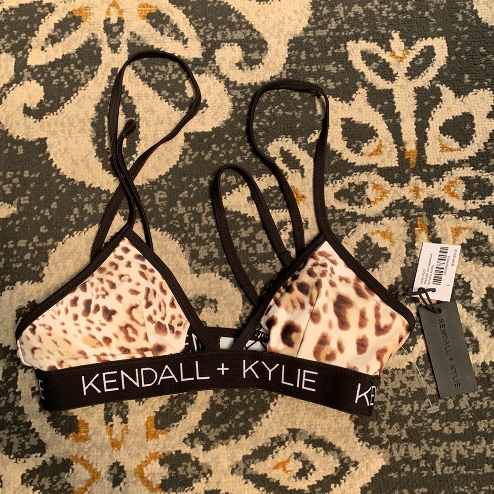 Kendall & Kylie Cheetah Print Bikini Top ONLY